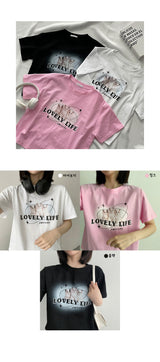 ラブキャットショートスリーブTシャツ / Love Cat Short-Sleeved T-Shirt