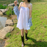 [調整可能ストラップ] カンカンスリーブレスドレス