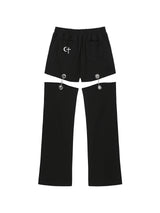 カットアウトスウェットパンツ / 0 9 cut out sweatpants - BLACK