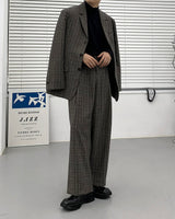 ミダスチェックワイドスラックス / Midas Check Wide Slacks (2 colors)