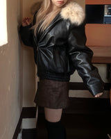 vintage fur two-way blouson jumper