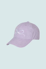 WHITE BOW EMBROIDERY CAP (PURPLE)