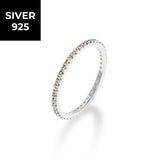 [S925]１㎜テニスリング/[S925] 1MM Yellow Tennis Rilng (silver)