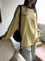 ロイルトラックカラーコンビネーションオーバーフィットロングスリーブTシャツ