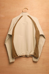 アシンメトリーウェーブジップジャケット / ASYMMETRIC WAVE ZIPPED JACKET-ECRU BROWN