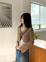 タッセルビーチウェアヴィンテージスカッシュニットカーディガン / Tassel Beachwear Vintage Scasi Knit Cardigan