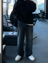 バルカンワイドデニムパンツ/BALCAN WIDE BLACK DENIM PANTS(ONE COLOR)