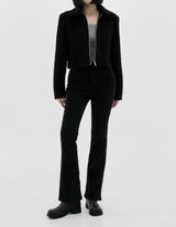 no.740 ピーチブラッシュブーツカットパンツ/no.740 Peach brushed black bootcut pants
