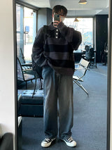 バルカンワイドデニムパンツ/BALCAN WIDE BLACK DENIM PANTS(ONE COLOR)