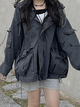 ユニセックスピグメントビンテージミリタリージャケット / Unisex pigment Vintage military jacket