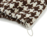 Overfit Hound Tooth Knit Anorak [BROWN] (6618837352566)