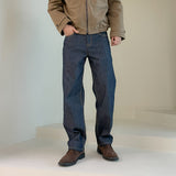 ファストげレイファブリックワイドデニムジーンズ / fast grey fabric wide denim jeans 2color