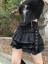 y2k punk damage cancan mini skirt