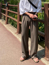 マインミニマルツータックワイドスラックス
