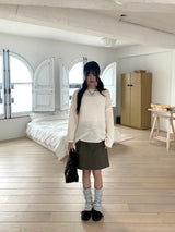 Lipu boat neck overfit mongle long sleeve knit