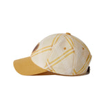 COLORING CHECK PATTERN FLEECE BALL CAP [MUSTARD]