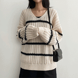 Pitobodle Tom Stripe V-knitwear