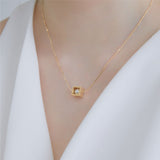 Open Cube Pearl Necklace