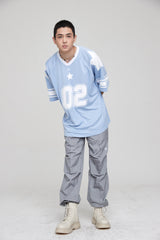 フットボールスタージャージオーバーサイズTシャツ / FOOTBALL STAR JERSEY OVERSIZED T-SHIRT PALE BLUE