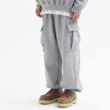 Balloon over cargo fleece jogger pants Melange Gray