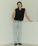 UNISEX SEMI WIDE SNOW DENIM PANTS M - LIGHT BLUE (6689427062902)