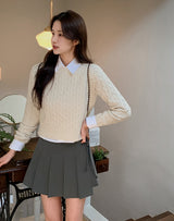 WT Pleated Wrapped Mini Skirt (2color)