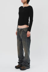 (W) Base Shirring Longsleeve (3color)
