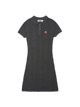 SMALL CHERRY CABLE KNIT DRESS [MELANGE GRAY]