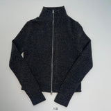 Turtleneck ribbed zip-up