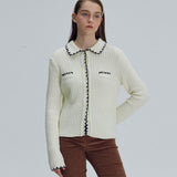 Embroidery collar knit top - Ivory (6674922307702)
