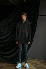 ロゴファスナー オーバーフィットシャーリング フードパーカー/DECF Logo Fastener Over fit Shearling Hoody_DECFドパーカー (4445002924150)