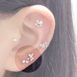 ホワイトシルバーパールピアス / [Styling] White Silver Pearl Piercing Set