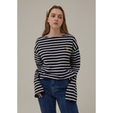 スモールロゴストライプロングスリーブTシャツ / SMALL LOGO STRIPE LONG SLEEVE T-SHIRT_NAVY