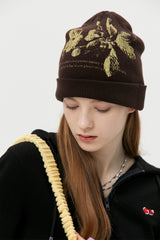 キルシーグラフィックビーニー / CHERRY GRAPHIC BEANIE [BROWN] (6656318341238)