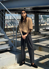 Soft punched-knit collar shirt 3COLOR