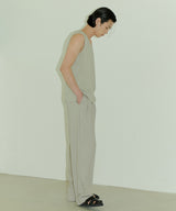 UNISEX PINTUCK STITCH WIDE PANTS M - LIGHT BEIGE (6689417560182)