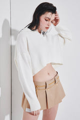 オーガニックコットンカラーニット/ORGANIC COTTN COLLAR KNIT