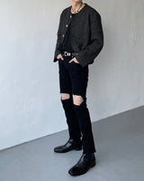 スリムフィットブラックラディッシュジーンズ / MZ237 Slim Fit Black Radish Jeans ( S ~ XXL )