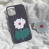 ホワイトフラワーiPhoneケース+スマホグリップ/[SET]Leaf series : whiteflower phonecase + griptok