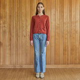 100%cashmere steel button pocket cardigan_BURGENDY (6653774135414)