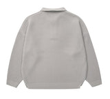 カラーボタンオーバーニット/Collar button over knit_3color