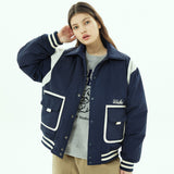 ダブルポケットバーシティーダックウダウンパデッドジャケット / Double pocket varsity duck down padded jacket
