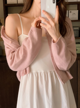 Wool Basic Round Crop Cardigan (7color)