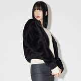 Zero Bear Crop zip-up [BLACK] (6638394376310)