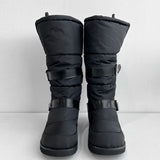 Padded fur belt long-boots (Black)