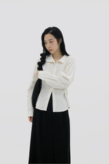 スリムボタンシャツ/Slim button shirt (2color)
