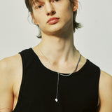 2ウェイハーフリング&ボールネックレス / 2way half ring & ball necklace