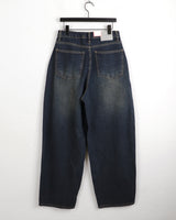 Chiba Vintage Cat Washing Long Wide Denim Pants