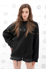 Single Line Stud Sweatshirt Black