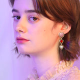 mini triple heart drop earrings (6565960548470)